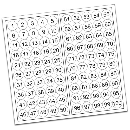 100 pvc kreise nummeriert - pvc,