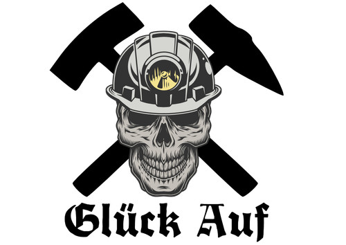 Glück auf mit skull - glück,