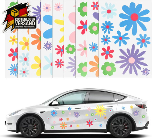 Blumen-Autoaufkleber-Set