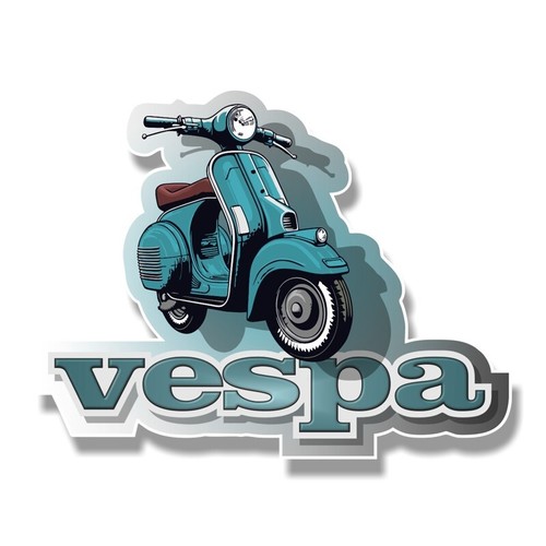 Vespa shape blue pvc - shape,
