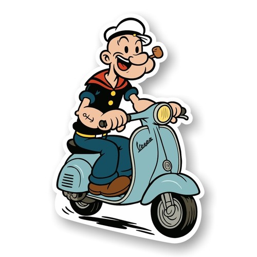 Popeye vespa pvc - pvc, aufkleber
